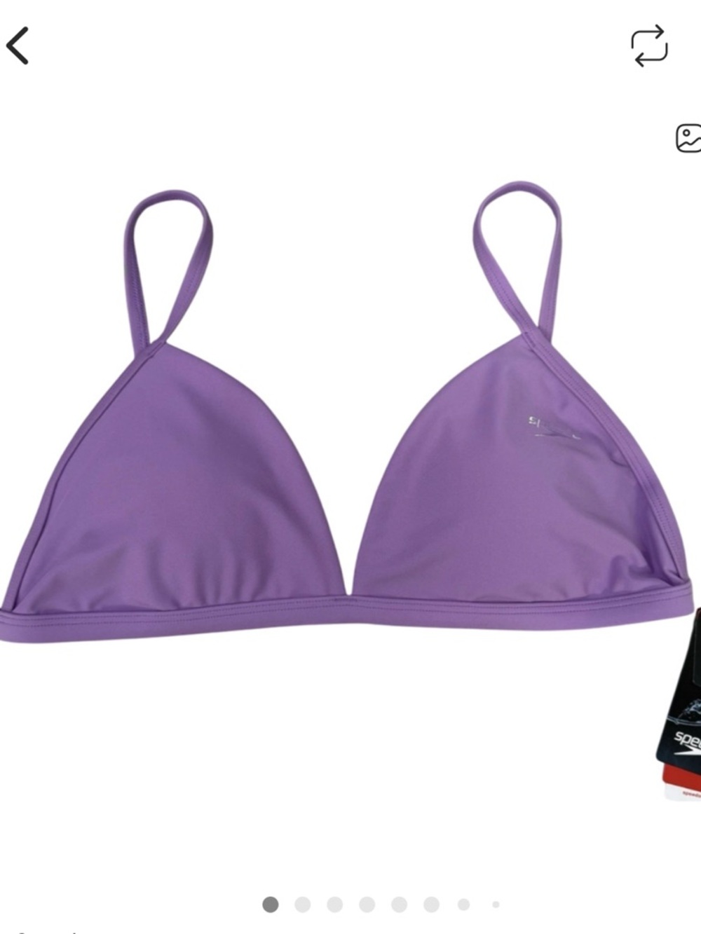 New Speedo Women's Triangle Bikini Top Purple with UPF 50